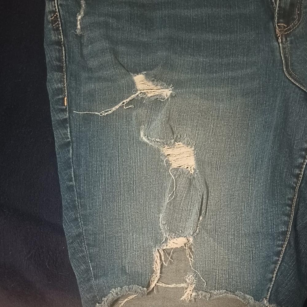Torrid Ripped Blue Jean Shorts - Picture 3 of 7